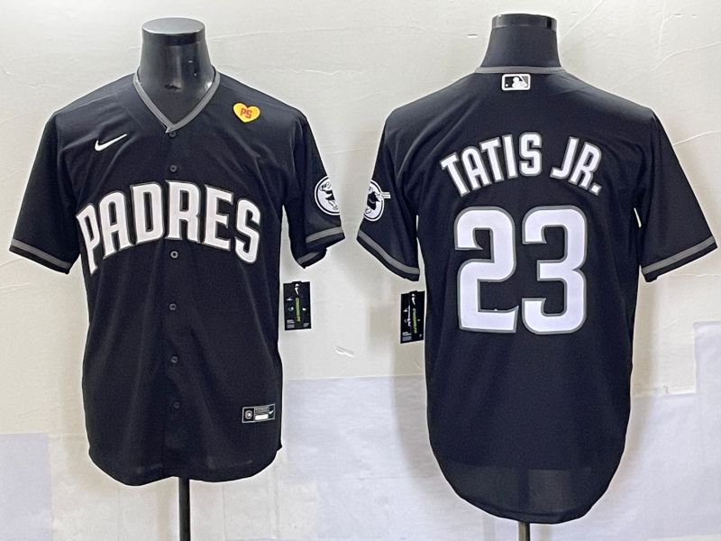 Men 2025 San Diego Padres 23 Tatis jr Black Game Nike MLB Jersey style 7037